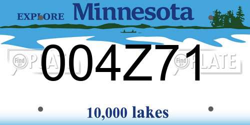 004Z71 Minnesota License Plate