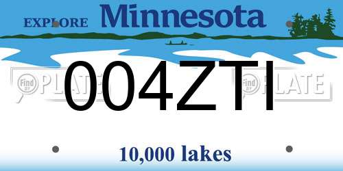 004ZTI Minnesota License Plate