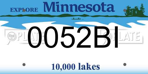 0052BI Minnesota License Plate