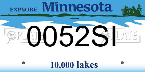 0052SI Minnesota License Plate