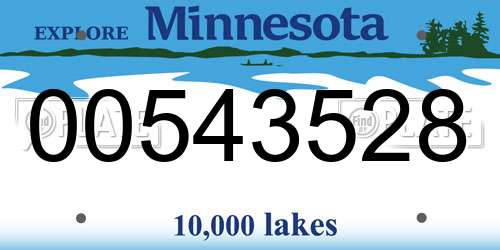00543528 Minnesota License Plate