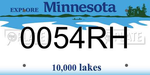 0054RH Minnesota License Plate