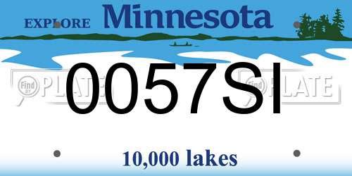 0057SI Minnesota License Plate