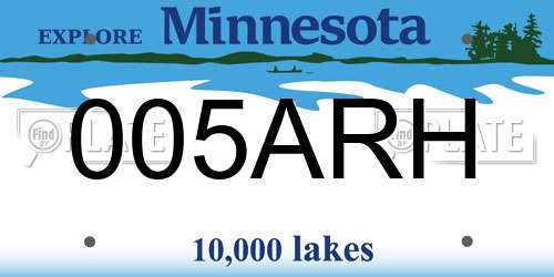 005ARH Minnesota License Plate