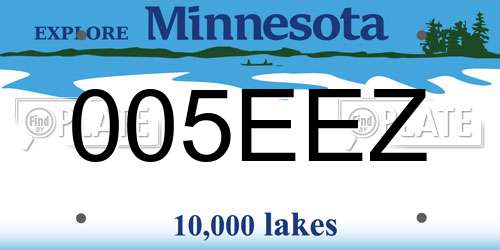 005EEZ Minnesota License Plate