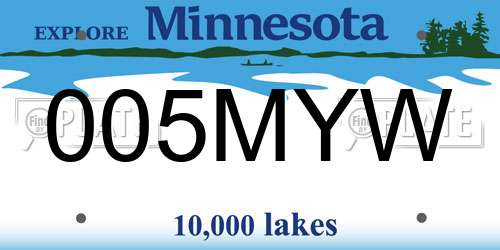 005MYW Minnesota License Plate