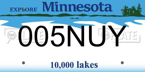 005NUY Minnesota License Plate