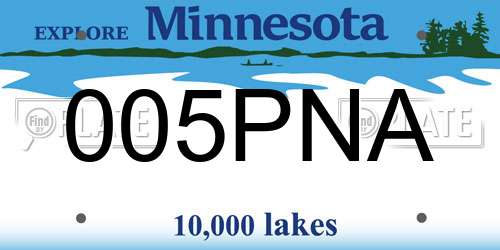 005PNA Minnesota License Plate