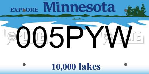005PYW Minnesota License Plate