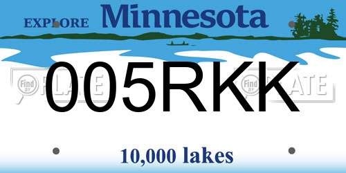 005RKK Minnesota License Plate