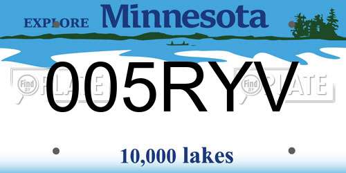 005RYV Minnesota License Plate