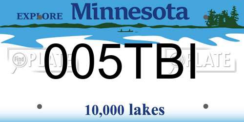 005TBI Minnesota License Plate
