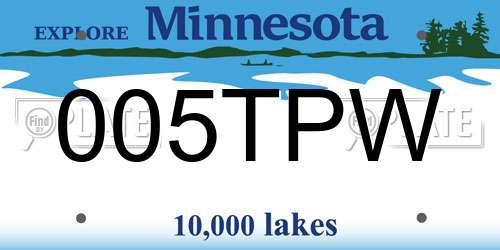 005TPW Minnesota License Plate