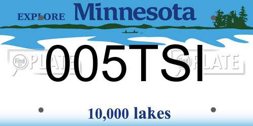 005TSI Minnesota License Plate