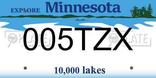 005TZX Minnesota License Plate