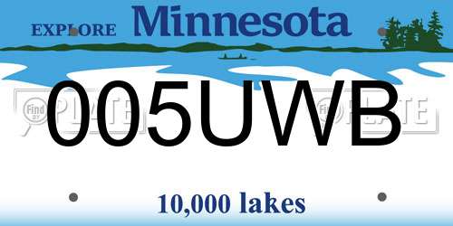 005UWB Minnesota License Plate