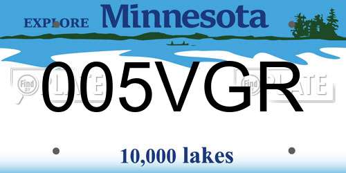 005VGR Minnesota License Plate