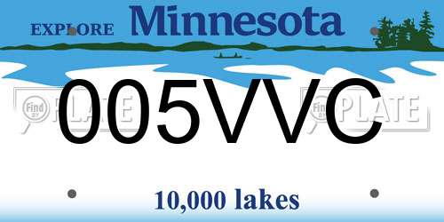005VVC Minnesota License Plate