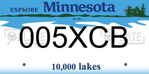 005XCB Minnesota License Plate