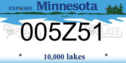 005Z51 Minnesota License Plate