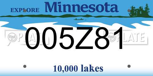 005Z81 Minnesota License Plate