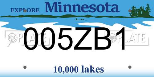 005ZB1 Minnesota License Plate