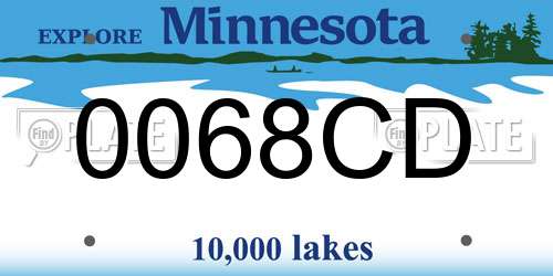 0068CD Minnesota License Plate