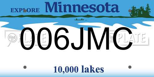 006JMC Minnesota License Plate