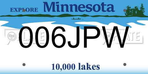006JPW Minnesota License Plate