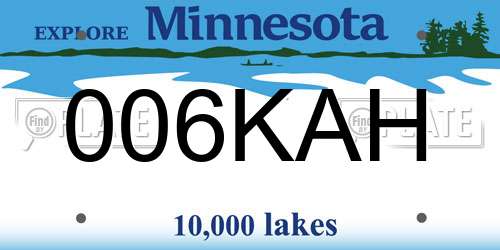 006KAH Minnesota License Plate