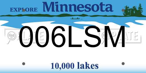 006LSM Minnesota License Plate
