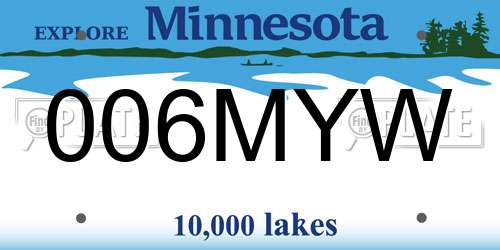 006MYW Minnesota License Plate