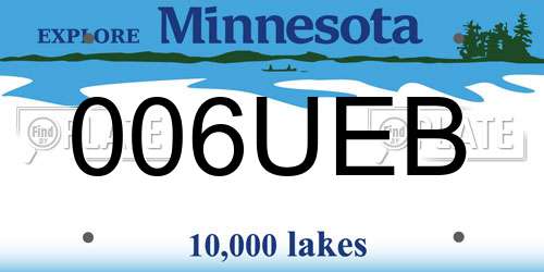 006UEB Minnesota License Plate