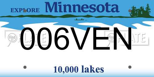 006VEN Minnesota License Plate
