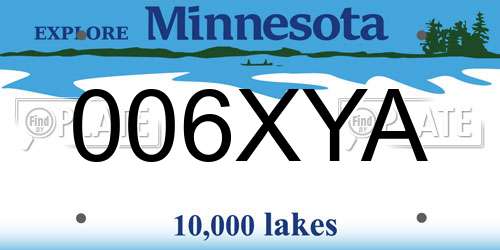 006XYA Minnesota License Plate