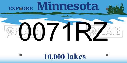 0071RZ Minnesota License Plate