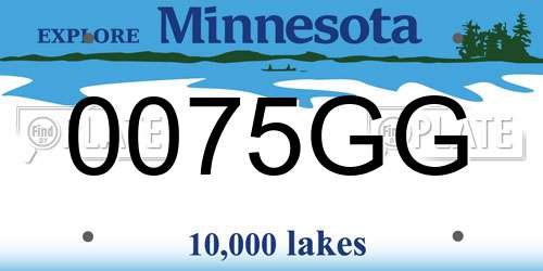 0075GG Minnesota License Plate