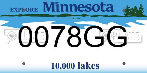 0078GG Minnesota License Plate
