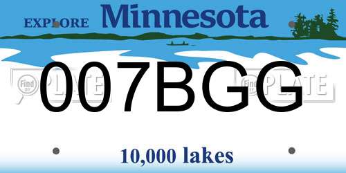 007BGG Minnesota License Plate
