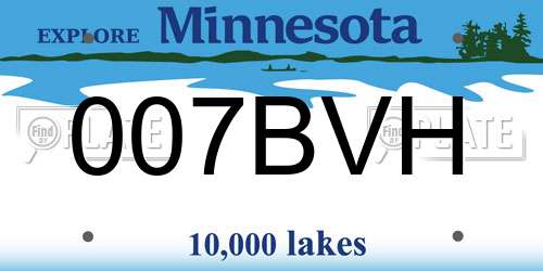 007BVH Minnesota License Plate