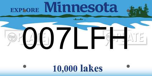 007LFH Minnesota License Plate