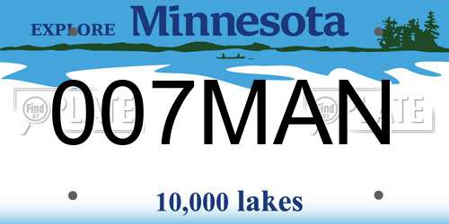 007MAN Minnesota License Plate