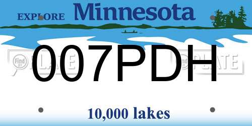 007PDH Minnesota License Plate