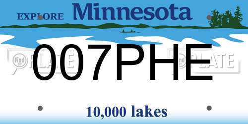 007PHE Minnesota License Plate