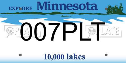 007PLT Minnesota License Plate