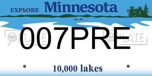 007PRE Minnesota License Plate