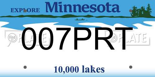 007PRT Minnesota License Plate