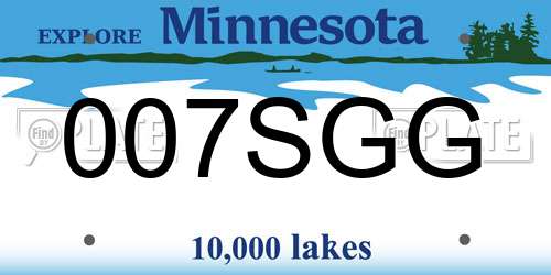 007SGG Minnesota License Plate
