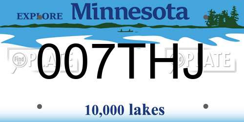 007THJ Minnesota License Plate