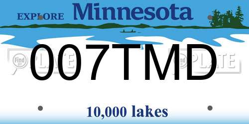 007TMD Minnesota License Plate